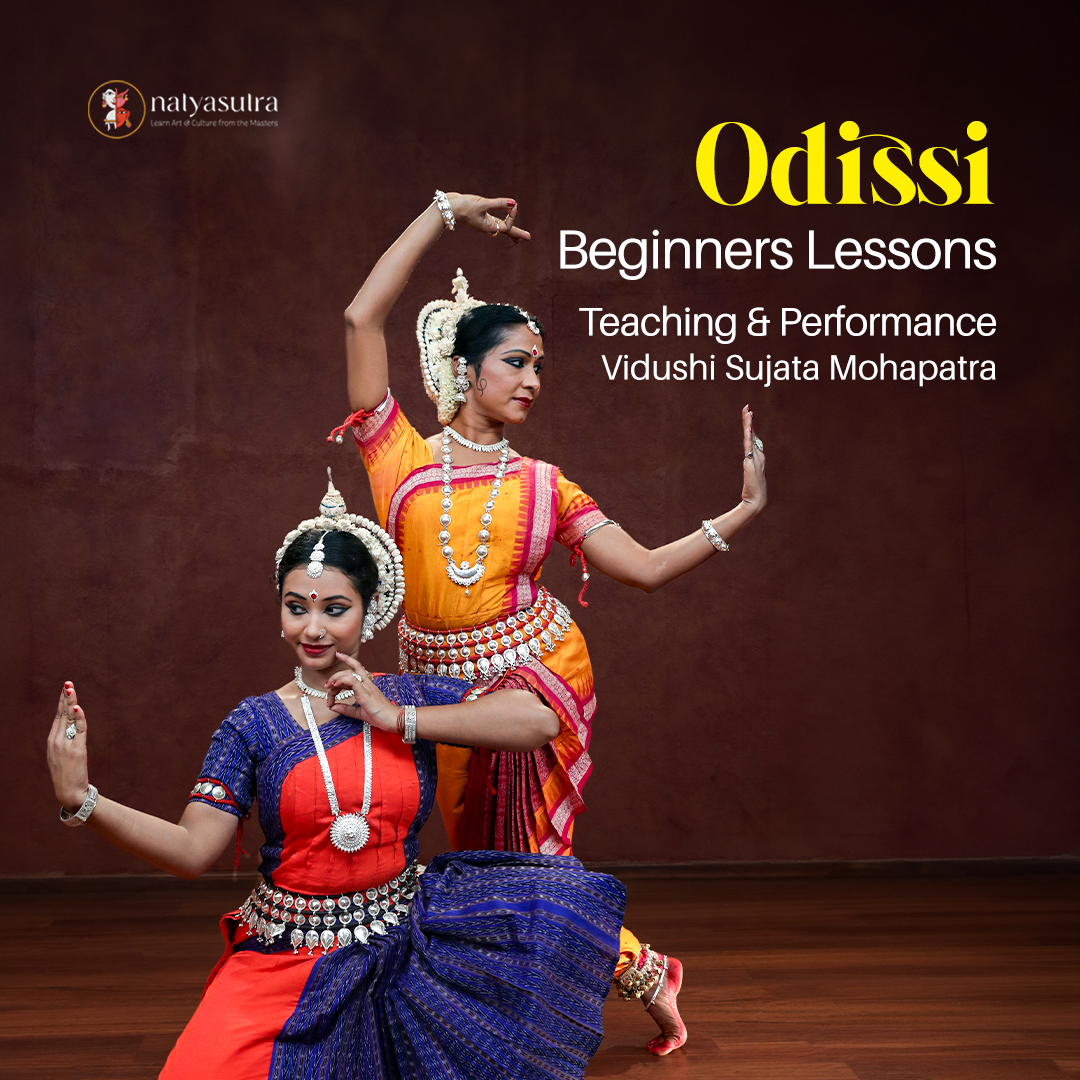 Step into the graceful world of Odissi with Sujata Mohapatra. Begin your journey with specially curated beginner-friendly lessons on Natyasutra Online - where every step unfolds the beauty, rhythm, and expression of one of India’s most exquisite classical dance forms.