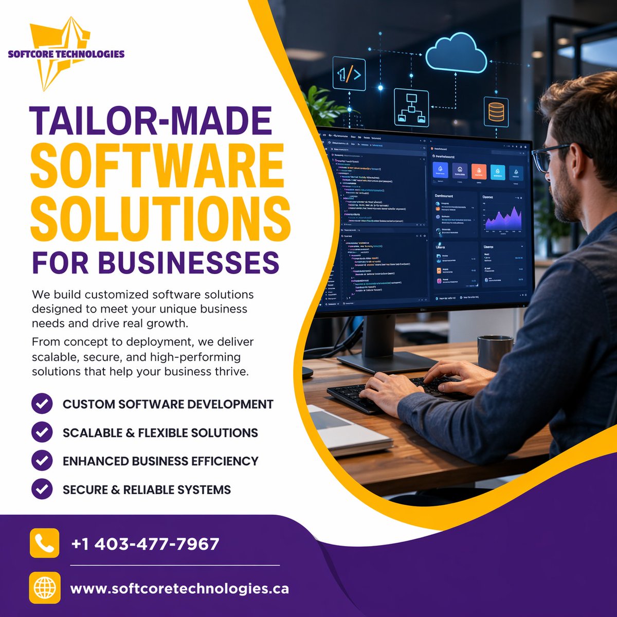 technologi43645's tweet image. Your business deserves custom tech! 💻 Softcore Technologies builds Scalable, Secure &amp;amp; High-Performing Software Solutions tailored to your needs! 

📞 +1 403-477-7967 🌐 softcoretechnologies.ca 

#CustomSoftware #TechSolutions