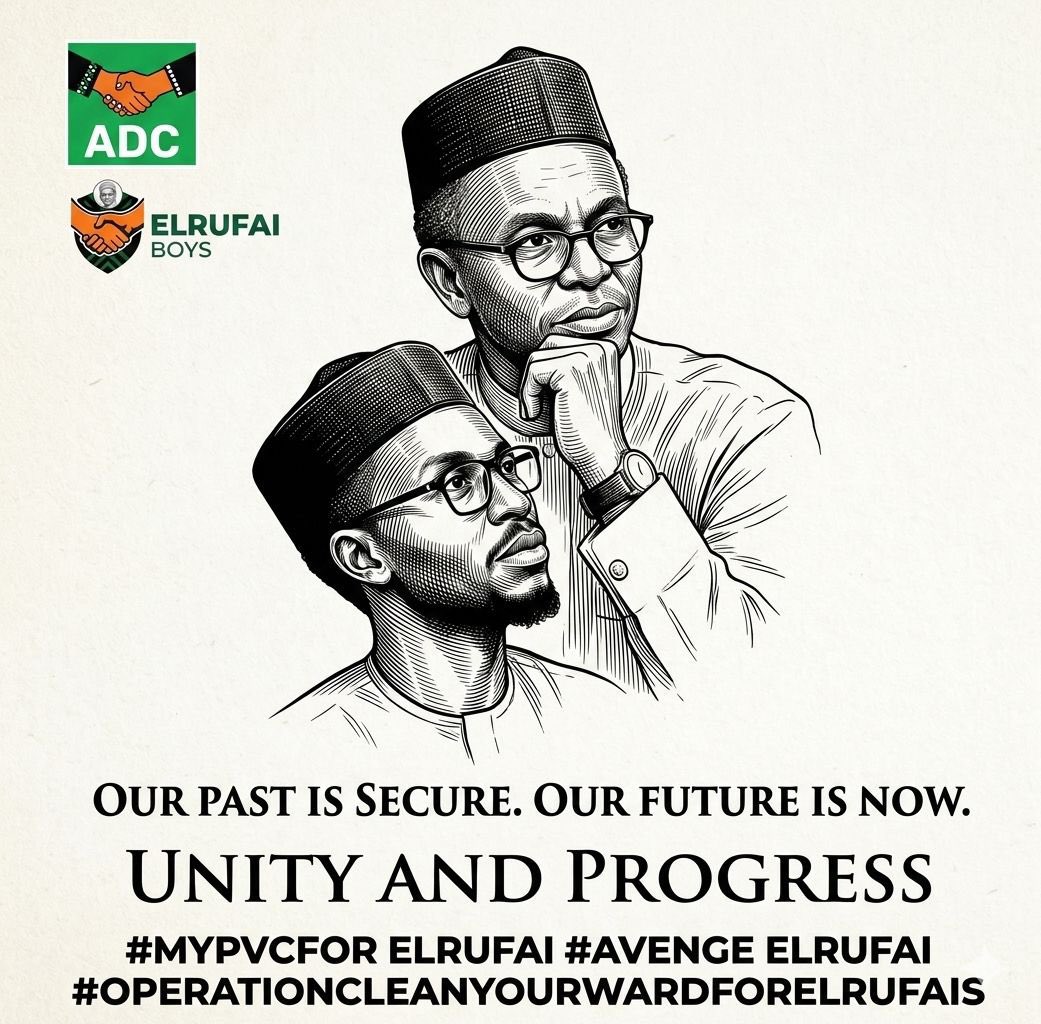 The legacy must continue, Kaduna Finest
Elrufai must be avenge at Polls 2027

#MyPVCForElrufai #AvengeElrufai
#OperationCleanYourWardForElrufais
