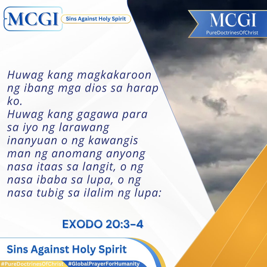 EXODO 20:3-4 (ADB) 
_
youtube.com/live/piXkF4zLO…
_

Sins Against The Holy Spirit  
#PureDoctrinesOfChrist 
#GlobalPrayerForHumanity