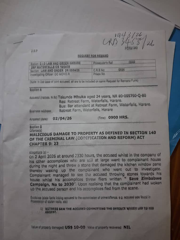 OMasaraure's tweet image. When proxies of Tongai Mnangagwa claimed that their boss controls @PoliceZimbabwe and the judiciary I doubted them. Now that Takunda Mhuka has spent 20 days in prison for reporting being being assaulted I now realize that the justice system is not for us common people. Our duty