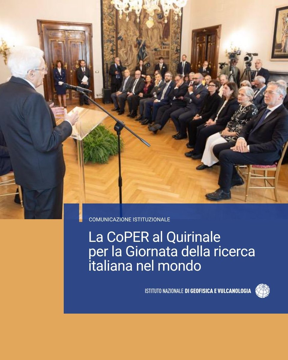 INGV_press's tweet photo. Oggi, 22 aprile, in occasione della Giornata della #ricercaitaliana nel mondo, una delegazione della Consulta dei Presidenti degli Enti Pubblici di Ricerca (CoPER), guidata dal Ministro Anna Maria Bernini, è stata ricevuta al #Quirinale dal Presidente #SergioMattarella. https://t.co/lh88gw7LKj
