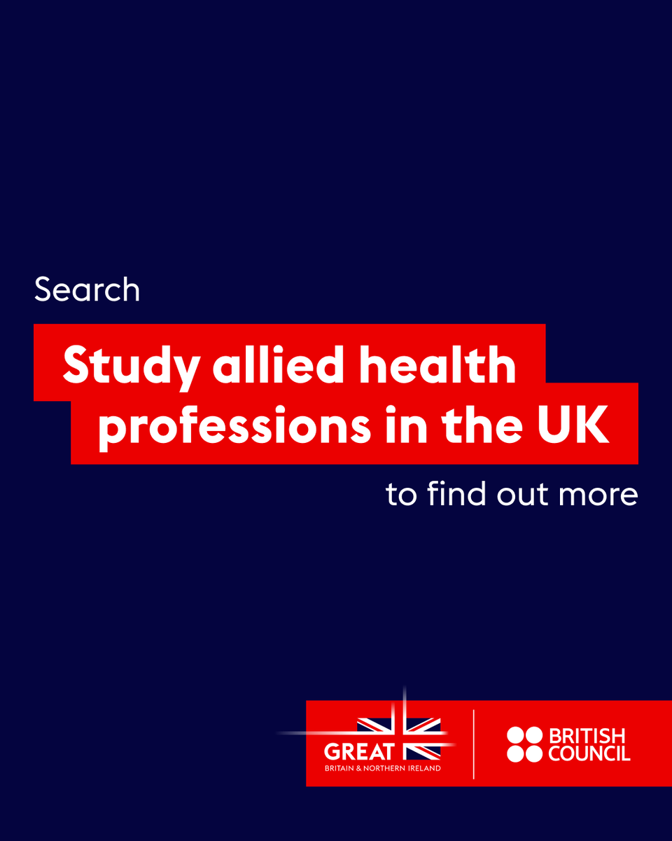 lkBritish's tweet image. From physiotherapy, to audiology, dietetics and more 
Study for an allied health professions degree in the UK and get the training and skills you need for a career with unlimited possibilities. 
🔗ow.ly/GbJh50YLsis

#StudyUK #AlliedHealthProfessions #Physiotherapy