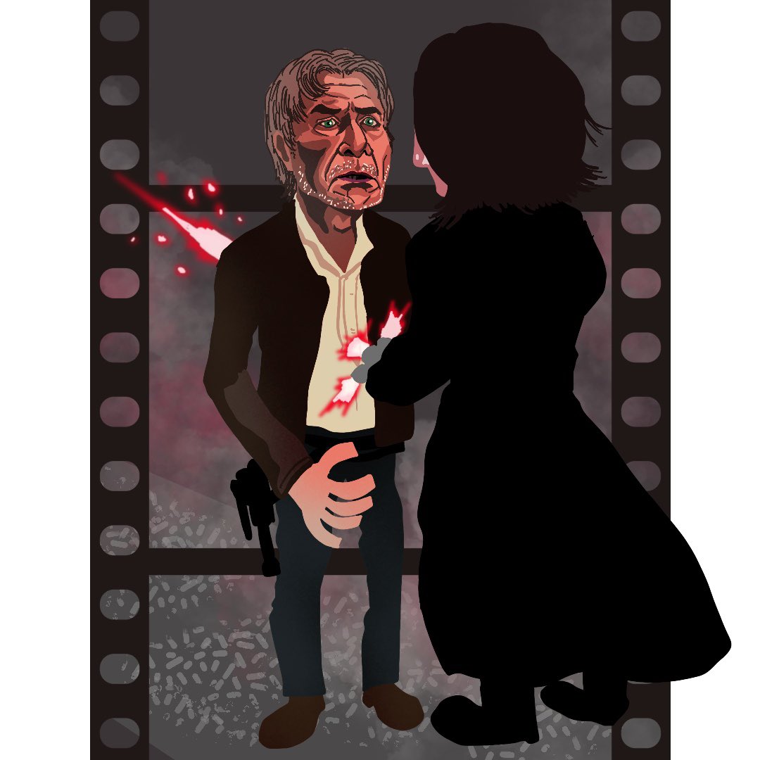 KpgDg's tweet image. 2026年111枚目。
スターウォーズエピソード7から
衝撃のハンソロ退場シーン。
いろいろ都合もあるのだろうが、
ハンソロは退場させちゃダメでしょ！
って思いながら観てました。
でもなんか上手く描けた気がする。
#starwars #hansolo #harrisonford