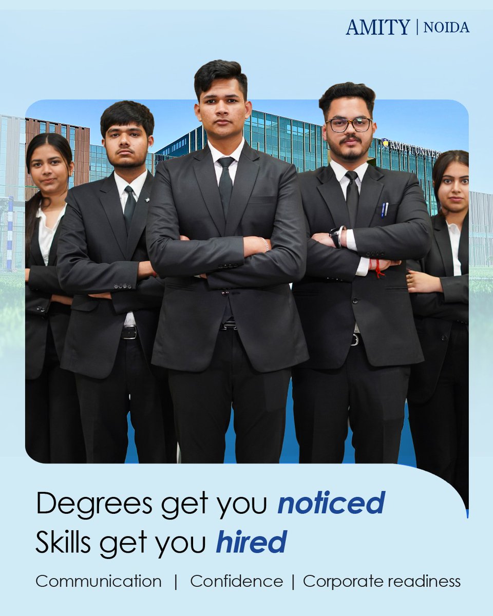 noidaagbs's tweet image. Degrees may open doors but skills help you walk through them.
At AGBS, we focus on building confidence, communication, and corporate readiness.
So you are not just qualified, but capable.
#AGBSNoida #SkillDevelopment #SoftSkills #CommunicationSkills#CareerReadiness #FutureSkills