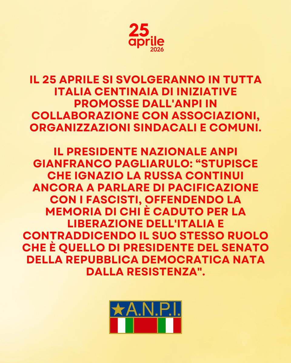 Anpinazionale's tweet photo. https://t.co/DhzKec1LXp #25aprile2026 https://t.co/nZcwuL1mZw