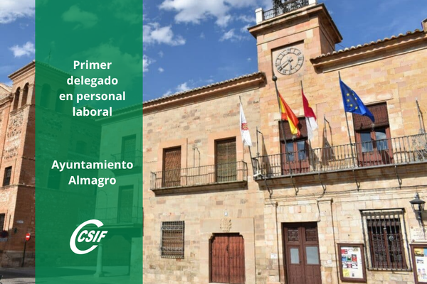 CSIFCIUDADREAL's tweet photo. 🗳️| CSIF consigue un delegado en personal laboral tras las elecciones en el Ayuntamiento de Almagro

🗣️ Toñi Fernández: “Estamos muy contentos con el resultado obtenido. Nuestro voto será decisivo a la hora de tomar cualquier decisión”
https://t.co/hJDWk6bF1G

#csifsitedefiende💚 https://t.co/RmijdsotzY