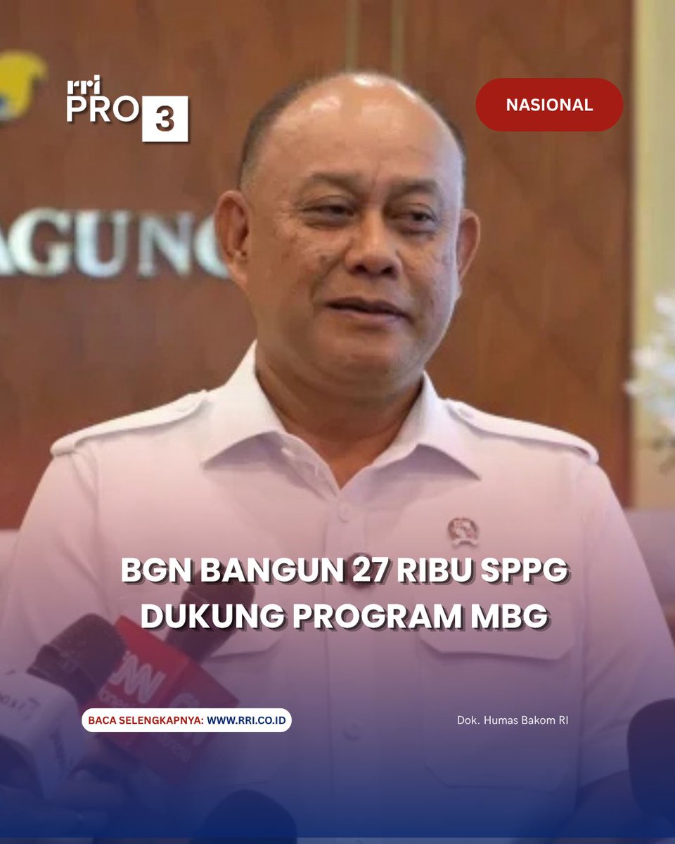 RRIPrograma3's tweet image. Badan Gizi Nasional mempercepat implementasi Program Makan Bergizi Gratis nasional. Sebanyak 27 ribu lebih SPPG telah dibangun dalam waktu satu tahun empat bulan.
rri.co.id/nasional/23542…

#mbg
#makanbergizigratis
#sppg