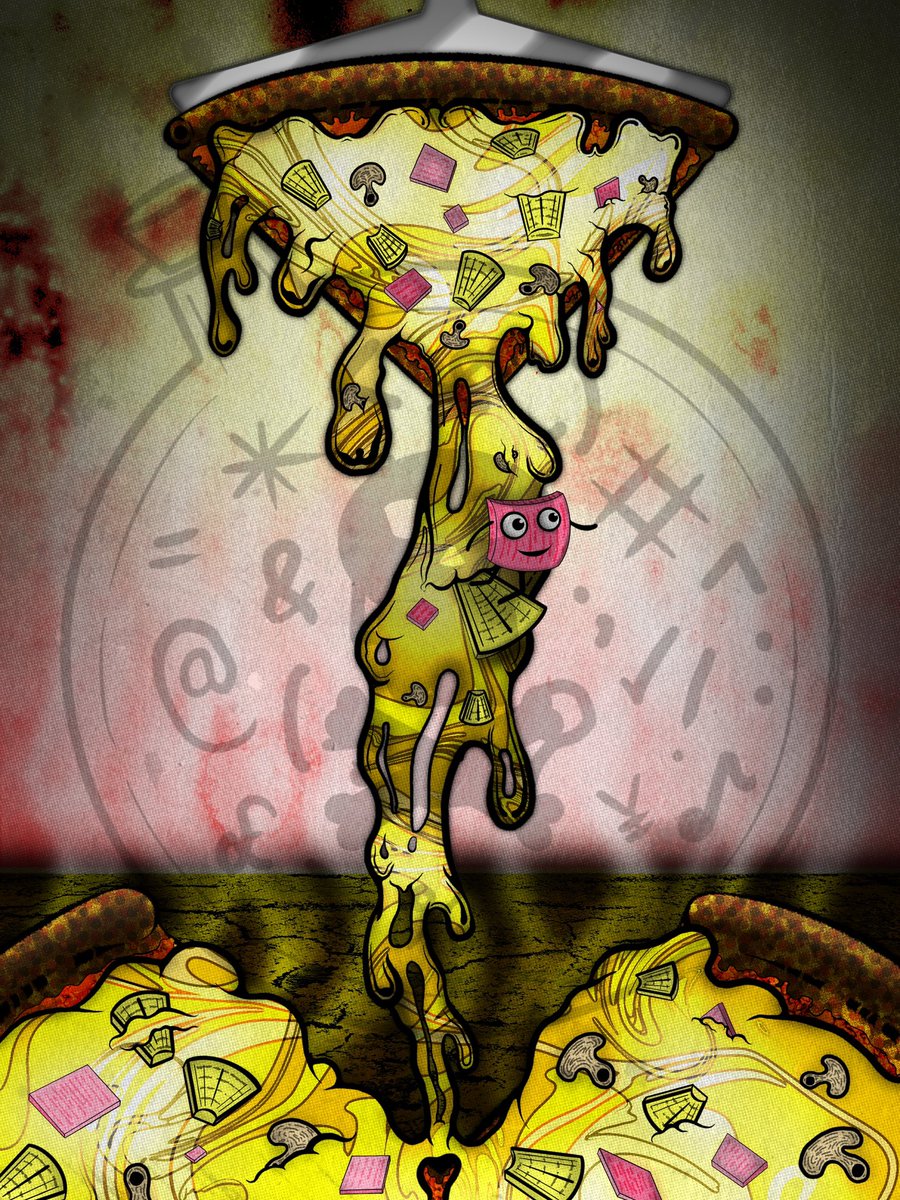 VerbalPoisonArt's tweet image. Ravenous. Artwork by Verbal Poison. 

Made with Procreate.

#digitalart #procreate #pizza #cheese #eerie