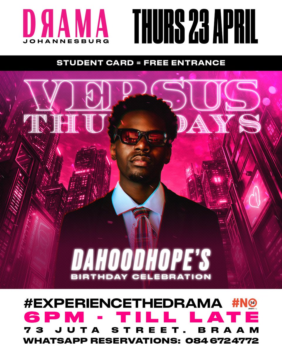 nkotha_'s tweet photo. Catch me at Drama, Braamfontein this Thursday for my birthday celebration. Pull up let's qwell it on the highest ❤. https://t.co/GVJWX6sIdV