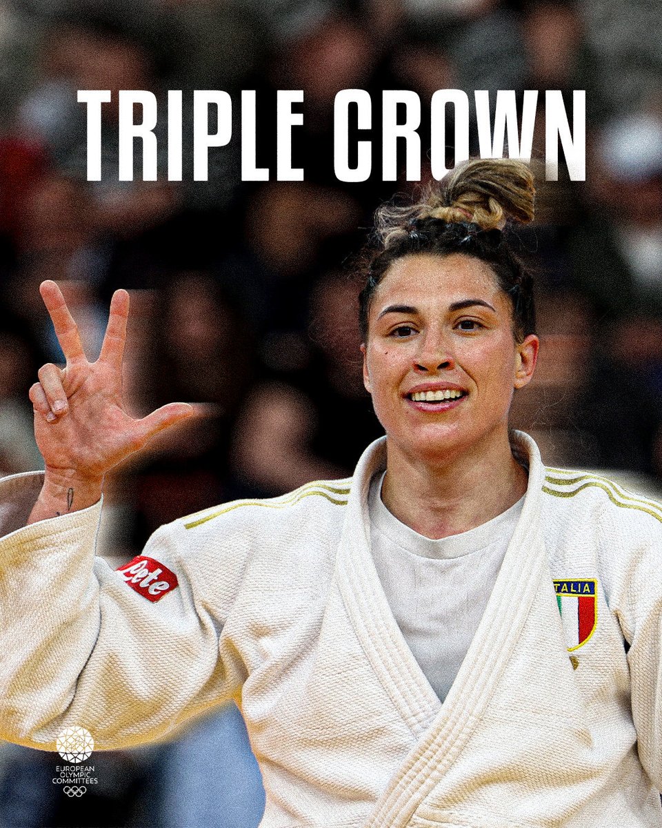The_EOC's tweet image. Alice Bellandi. The Triple Crown is complete. 👑

🥇 Olympic Champion
🥇 World Champion
🥇 European Champion

🥋 The first Italian judoka to hold all three titles at the same time

And it all started at the EYOF — where she won gold in judo at Tbilisi 2015

#EOC #EuropeanJudo