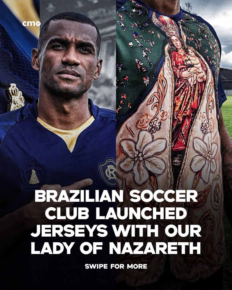 THECHRISTMEDIA's tweet image. Clube do Remo has released special jerseys inspired by Our Lady of Nazareth, reflecting one of Brazil’s most beloved Catholic devotions rooted in the Círio de Nazaré in Belém.

#Football #ClubeDoRemo #Jersey #Christianity #News