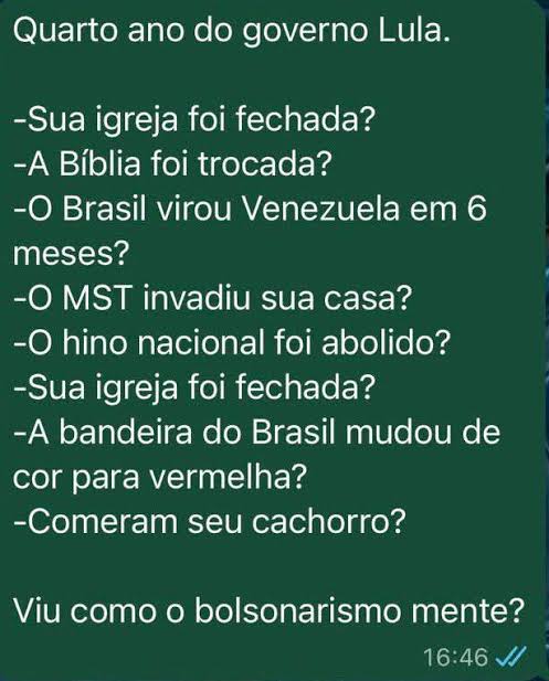Bolsonarismo é muito mentiroso.
