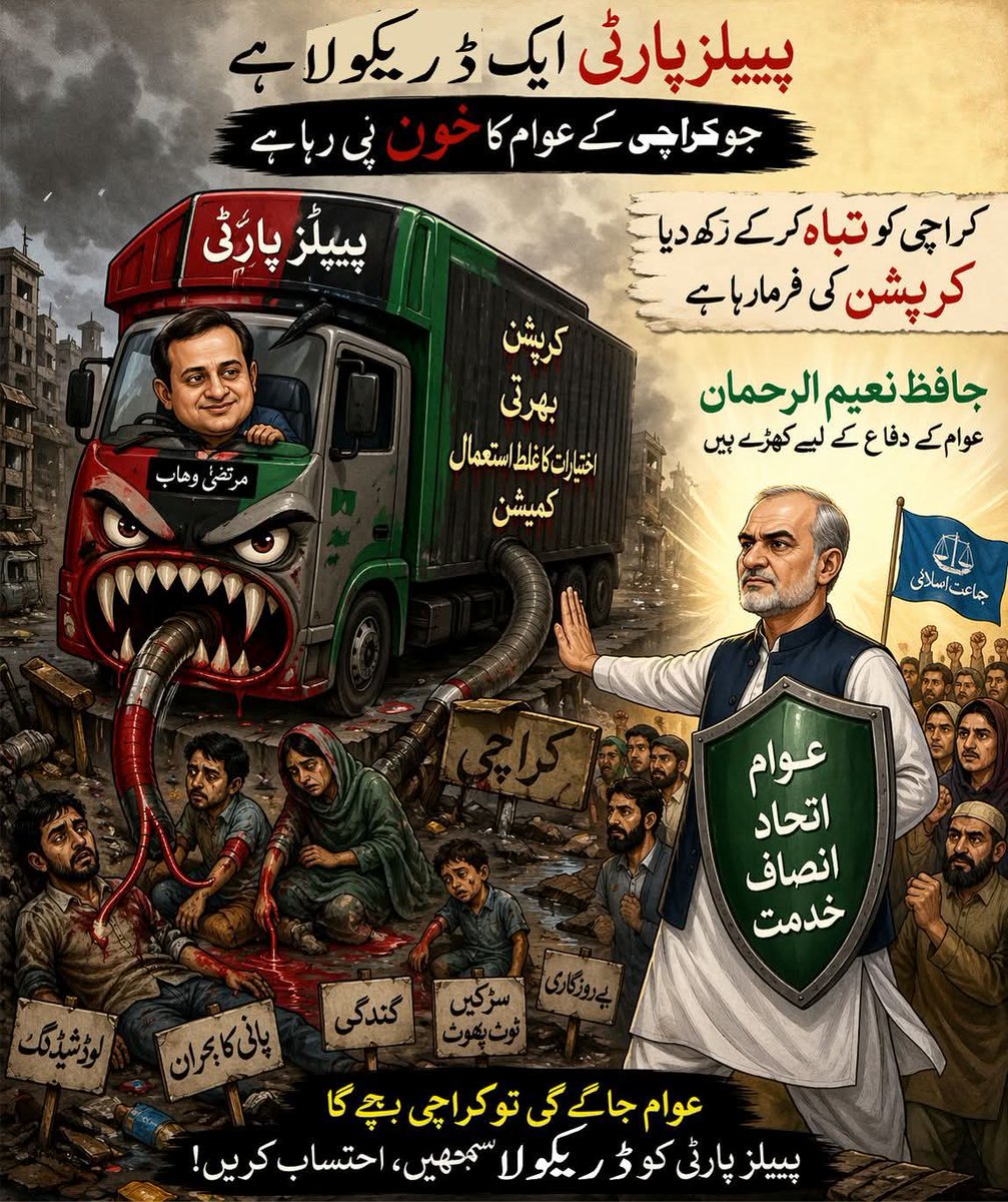 کراچی کا خون چوسنے والوں کا وقت ختم، اب عوام جاگ چکی ہے!
#حق_دو_کراچی_کو