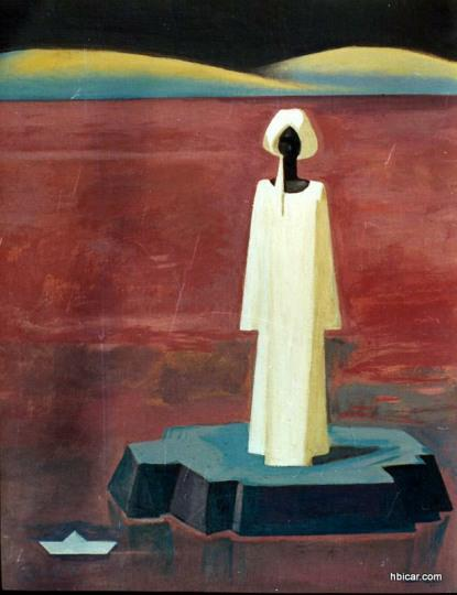 Hussein Bicar an Egyptian painter 
one of my favourite are his Nubian paintings
