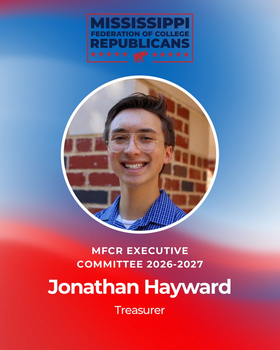 The next officer we would like to highlight is our Treasurer, Jonathan Hayward!

Jonathan is a native of Grenada, MS. He is currently a senior at the University of Mississippi. He is majoring in Public Policy Leadership.