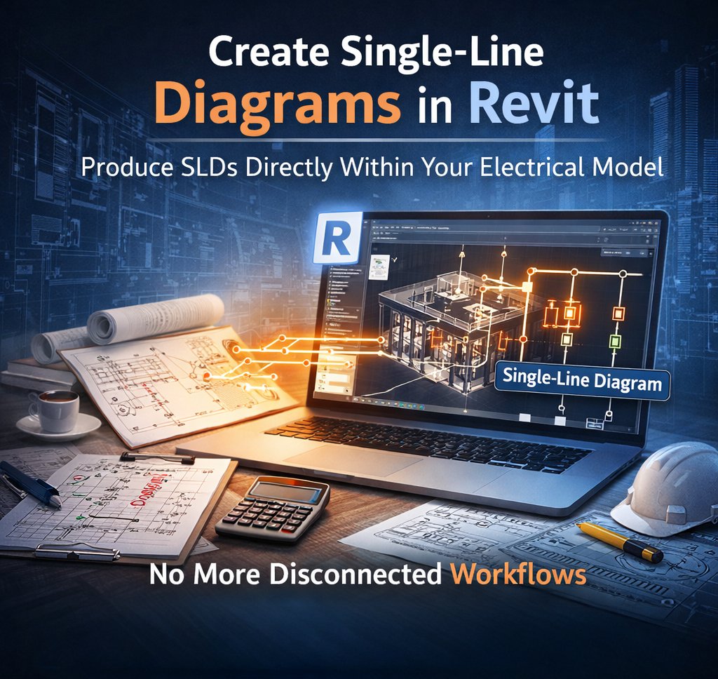 designmasterbiz's tweet image. Single-line diagrams in Revit should be straightforward. 
On May 19, we'll show you how they can be.
Join our webinar "Create Single-Line Diagrams in Revit" &amp;amp; keep your docs tied to the model. tinyurl.com/yucwx7fc
#Revit #SingleLineDiagram #BIM #MEP #ElectricalDesign #AEC