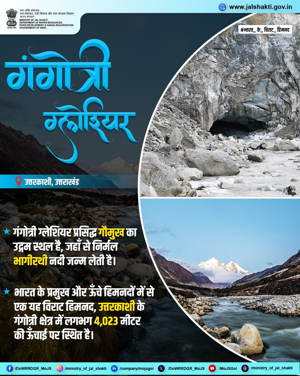 उत्तर भारत की पावन चार धाम यात्रा का एक महत्वपूर्ण पड़ाव, गंगोत्री—उत्तरकाशी में बसा एक शांत और दिव्य नगर है। यहीं लगभग 4,023 मीटर की ऊँचाई पर स्थित गंगोत्री ग्लेशियर, हिमालय की भव्यता और सौंदर्य का जीवंत प्रतीक है, जो चारों ओर मनोहारी दृश्यों से मन मोह लेता है। मान्यता है कि