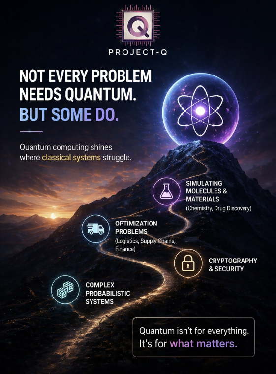 project_q_2024's tweet image. Not every problem needs quantum.

That’s the point.

Quantum matters only where classical systems fail:
→ Chemistry
→ Optimization
→ Cryptography
It’s not everywhere.
It’s where it counts.

#QuantumComputing #DeepTech #ProjectQ #Technology #India #IndiaToday #QuantumApril