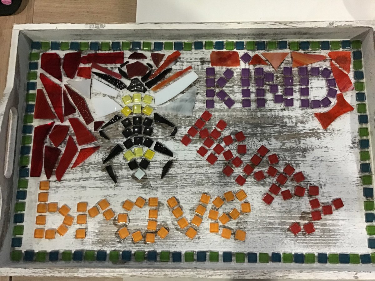 Rotherhamcreat2's tweet photo. Week 2 of our Mosaic Tray course and we can really start to see them coming together now. Some great designs that will look fabulous when they are complete. Really great work done by all our lovely learners. #awesomeadults #newskills #wellbeing #lovelearning https://t.co/BnUODxaLAE