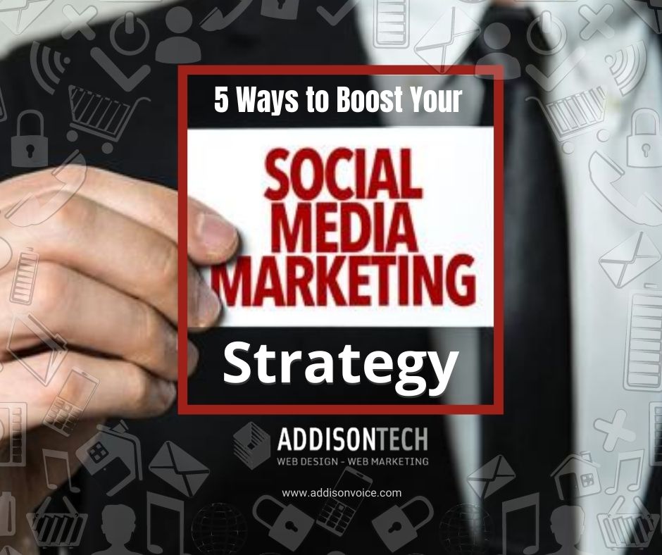 AddisonTech's tweet photo. Looking for five easy ways to boost your social media marketing strategy? If so, we've got you covered. Click here for more! #Marketing #marketingtips #MarketingStrategy #SEO 
https://t.co/4OvK8qlknR https://t.co/d3VdUK6fBt