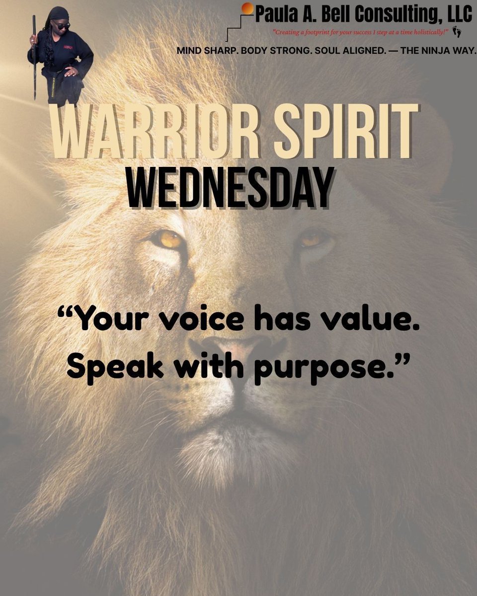 Warrior Spirit Wednesday!

#WarriorSpiritWednesday #NinjaMindset #MindBodySoulWarrior #WarriorWisdom #NinjaJourney #InnerDojo