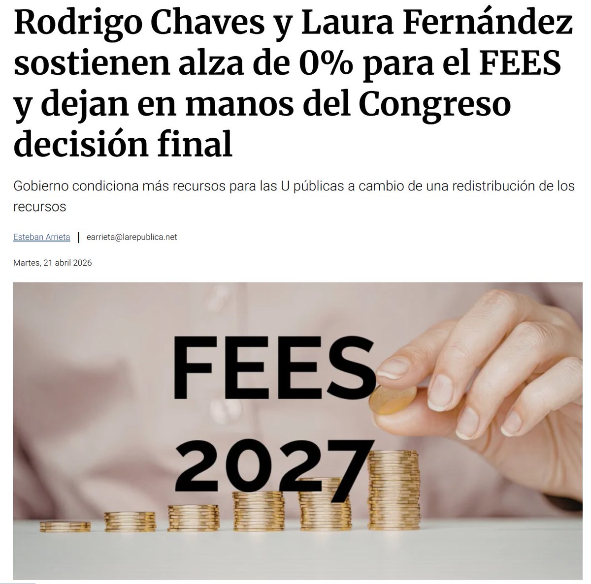 danielsuchar's tweet image. #CostaRica Con una #Inflacion en NEGATIVO y una poca voluntad de repartir el #FEES de la mejor manera hacia la #UTN, #UNED y el #TEC; todo indica que el CERO (0%) sera aprobado en la nueva Asamblea Legislativa .... 

#Educacion #Finanzas #Economia #FinanzasPublicas