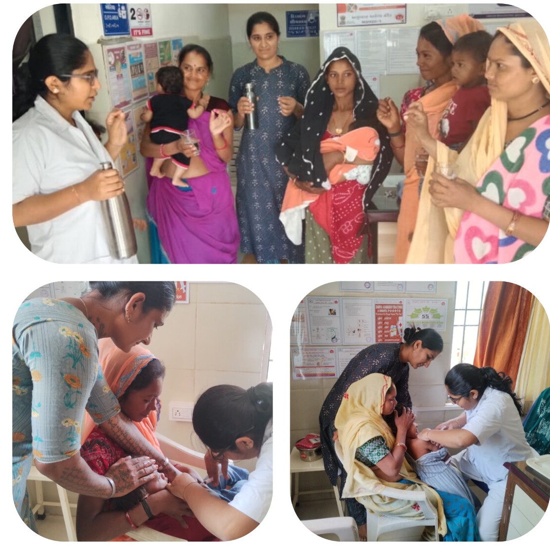 ગર્ભવતી મહિલાઓ, ધાત્રી માતાઓ (સ્તનપાન કરાવતી માતાઓ) અને કિશોરીઓમાં હિમોગ્લોબિનનું સ્તર વધારવા માટે  લોહતત્વ (Iron) અને ફોલિક એસિડ (Folic Acid) ની ગોળીનું વિતરણ કરવામાં આવ્યું.