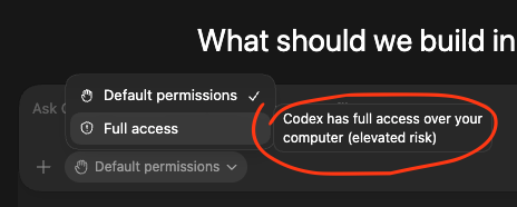 mydearbeing's tweet photo. codex: built by @openai, trained by @openai, deployed by @openai. also @openai: elevated risk if you trust it too much 🤷‍♂️ https://t.co/8cn7CHtTMm