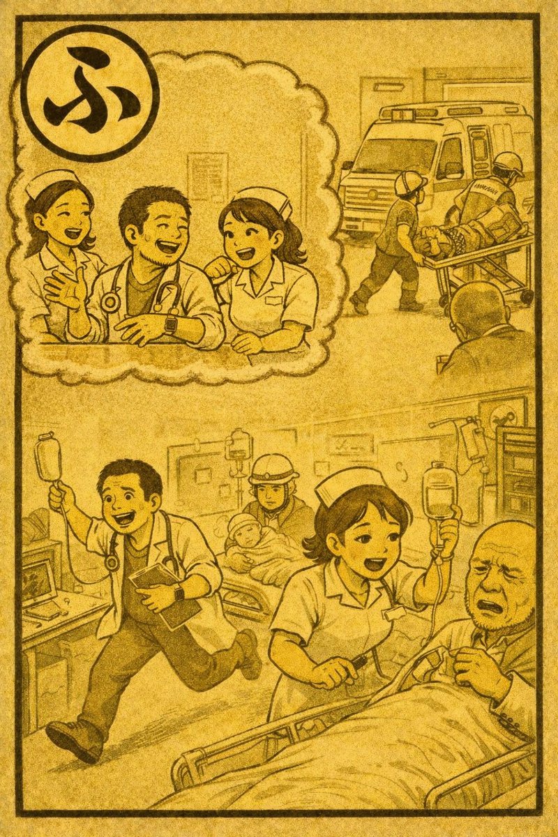 drorthope's tweet photo. 医療あるあるカルタ

現在、(40)まであります
随時更新中！

「わ」忘れない…
「め」メモたくさん…
「ふ」フラグ立つ…
「ぬ」主の圧…

続きは固定ポストへ👍 https://t.co/bu82t3NOOy