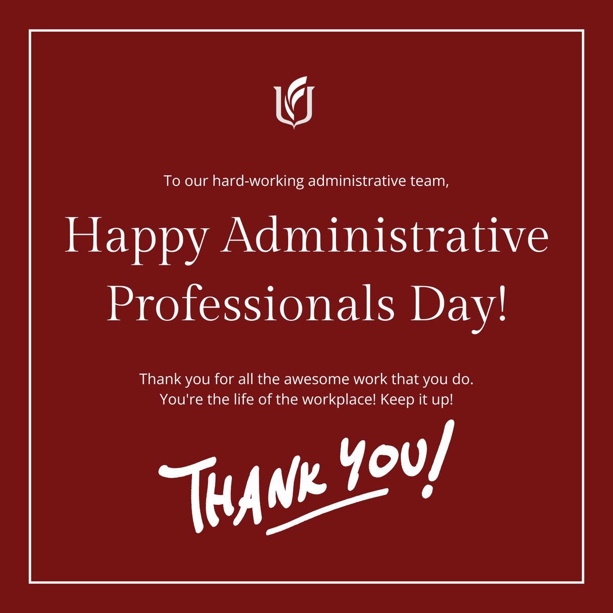 FraternalLaw's tweet photo. Happy Administrative Professionals Day!

Today, we proudly celebrate the incredible administrative professionals who are the heart of our firm. https://t.co/YoCkJHjv22