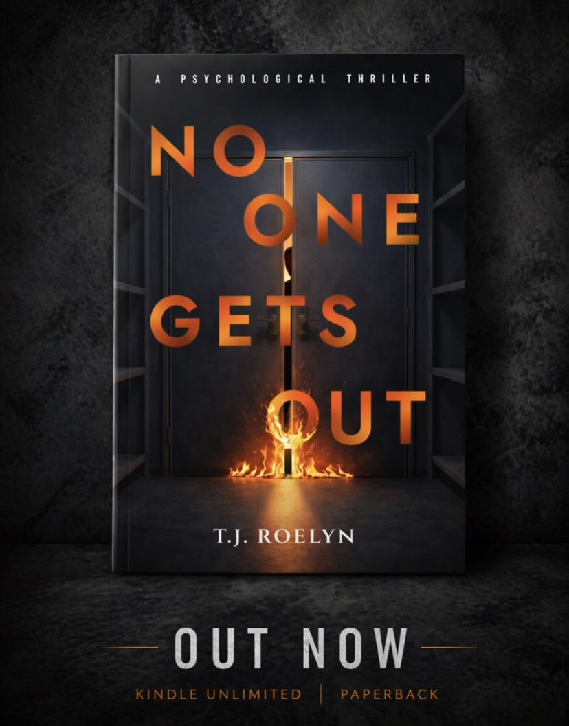 tjRoelyn's tweet photo. It’s out today.

No One Gets Out is officially live.

If you’ve been waiting for this one, it’s finally here. If not… well, here it is anyway.

It’s on Kindle Unlimited now, and the paperback’s up too if you want a physical copy. https://t.co/OFDBwPDcwQ