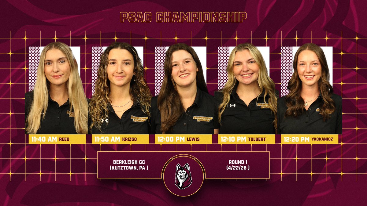 Round 1 of the PSAC Women's Golf Championship.  Let's go Huskies!  #UNLEASHED