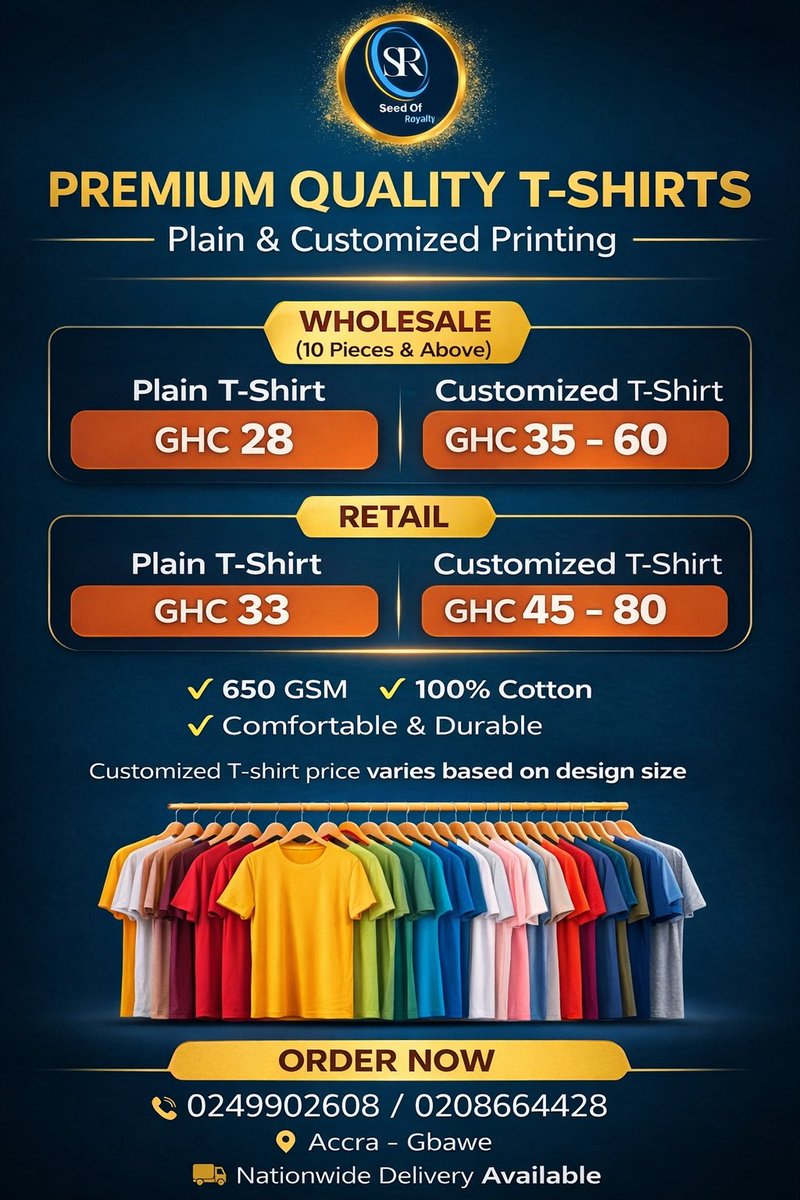 Dr_AOSam's tweet image. Premium quality T-shirts available wholesale and retail Nationwide Delivery #wafer #roundneck #tshirt #cotton #fyp