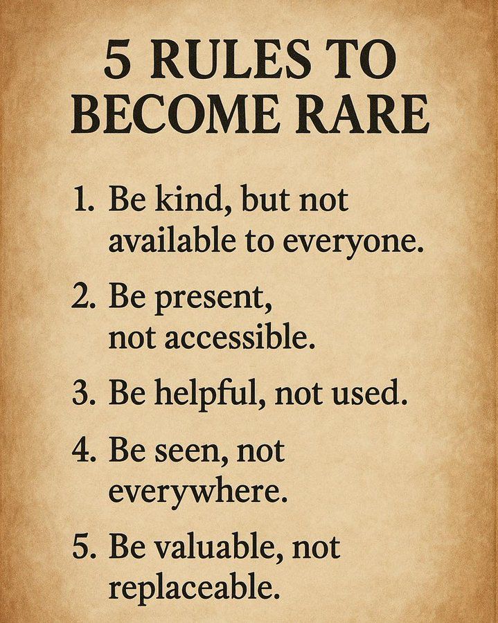 5 Rules to Become Rare: