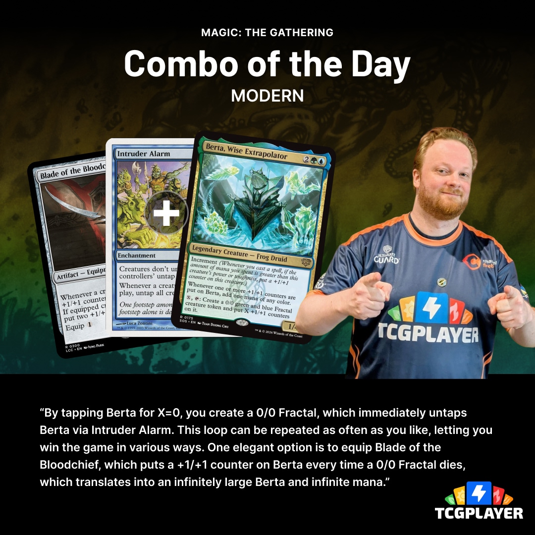 ChannelFireball's tweet image. Wanna pop off with Berta, Wise Extrapolator? Frank's got a combo that will get you infinite mana and an infinitely large bird!

#mtg #magicthegathering #mtgmodern