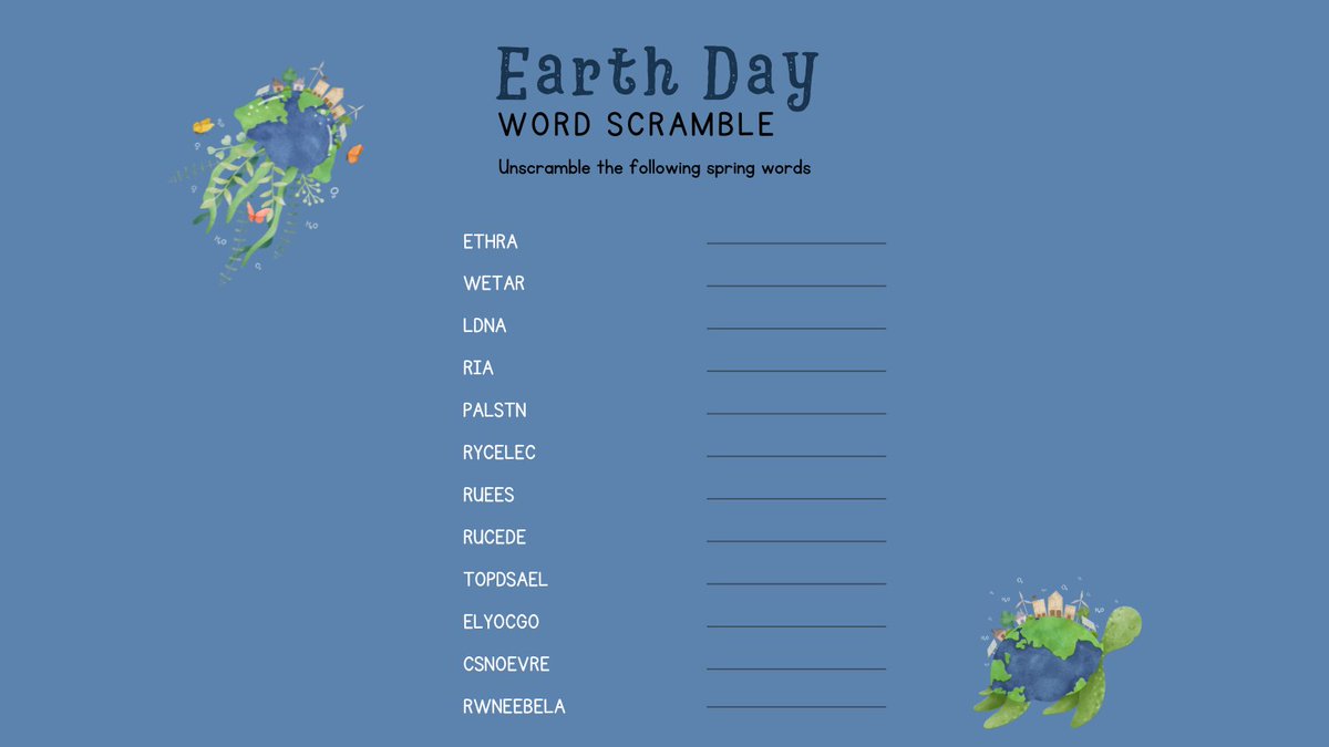 bch_anesthesia's tweet photo. Happy Earth Day! A perfect time to learn something new, have some fun, and commit to better habits for our planet. Swipe for a quick word scramble + a sustainable habits checklist to inspire your next step. Every small choice makes a difference!
#EarthDay2026 #GoGreen https://t.co/mNzGTcMXmv