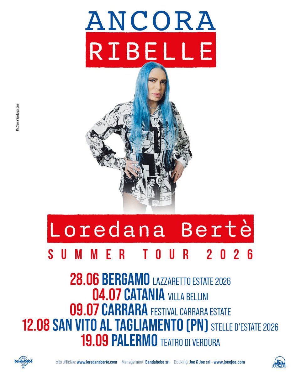 LoredanaBerte's tweet photo. Oggi vi confermo che il mio ANCORA RIBELLE Summer Tour 2026 partirà dalla Lombardia! 🔥 https://t.co/sOAH8vORHC