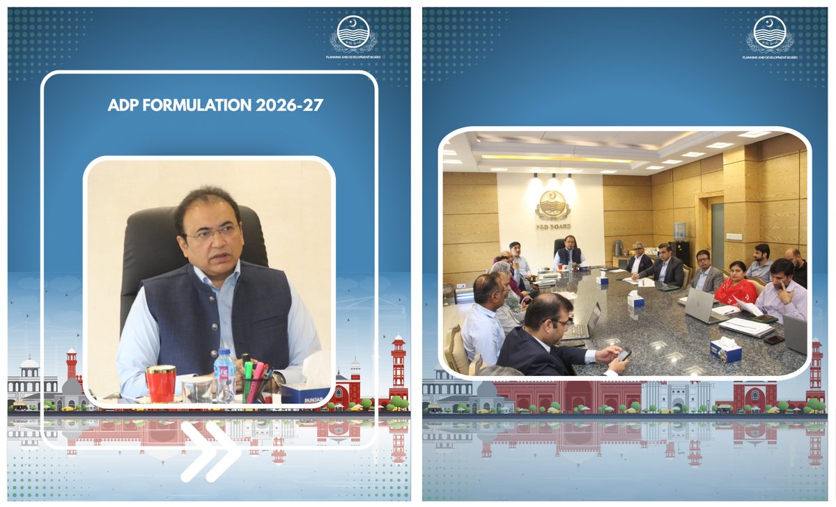 ggwoasieq11's tweet photo. Chairman P&D Board reviewed proposed ADP 2026–27 for PITB and P&D programs, focusing on building a forward-looking development plan leading economic growth.
#PnDBoard #PlanningForTomorrow @cmopunjabpk https://t.co/uS8JcXqcfM