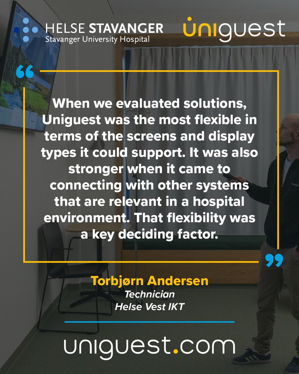 uniguest's tweet photo. Stavanger University Hospital is one of the most significant healthcare investments in Western Norway 🩺

The goal? A unified digital environment, centrally managed and capable of supporting multiple services ☁️

Learn more👇

https://t.co/6mxF4QZFNH

#Uniguest #HealthcareTech https://t.co/aXJDDV0BYX