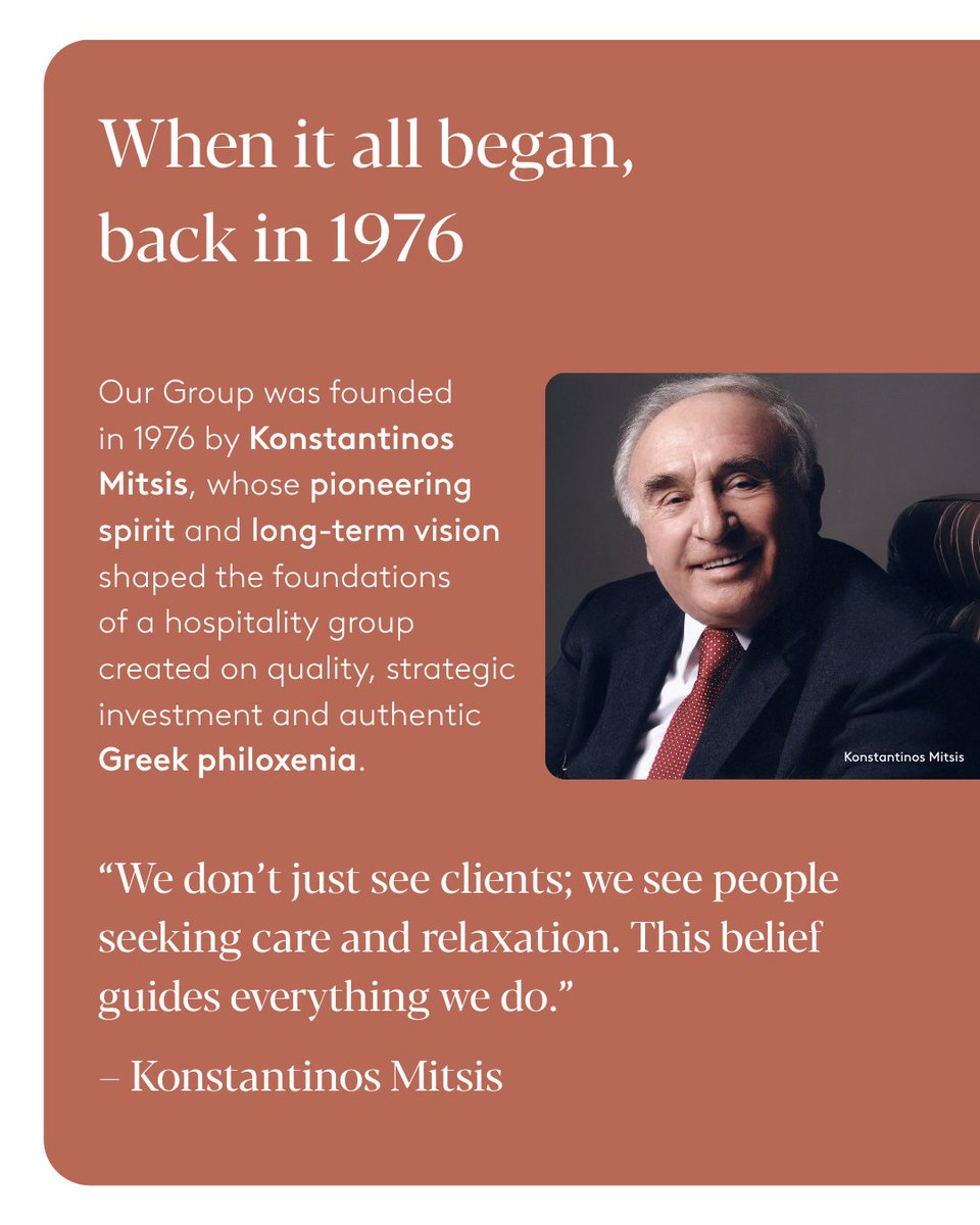 MITSIS's tweet photo. From Kos in 1976 to the world in 2026.
 
Founded by Konstantinos Mitsis, our story began with more than just a hotel, it began with a vision. One rooted in trust, authentic Greek philoxenia, and an unwavering commitment to guest experience.

#mitsis #50years https://t.co/qkoXISvGal