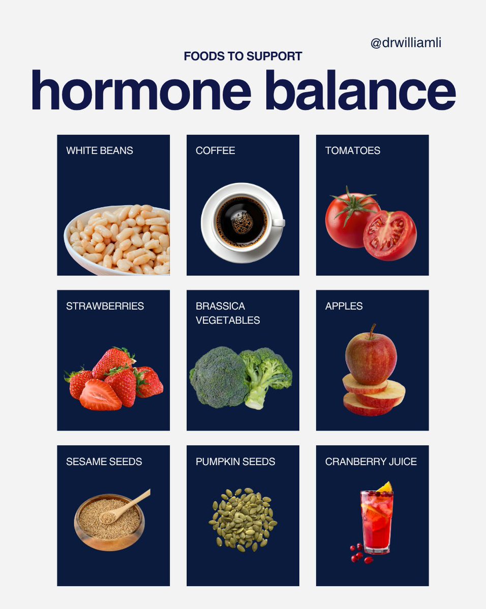 drwilliamli's tweet image. Your hormones may be more influenced by your food than you think.
These 9 foods support hormone balance by strengthening metabolism and liver function — two systems your hormones depend on.
🗓️ Join me LIVE May 7 · Link in bio
#HormoneHealth #FoodAsMedicine #MetabolicHealth