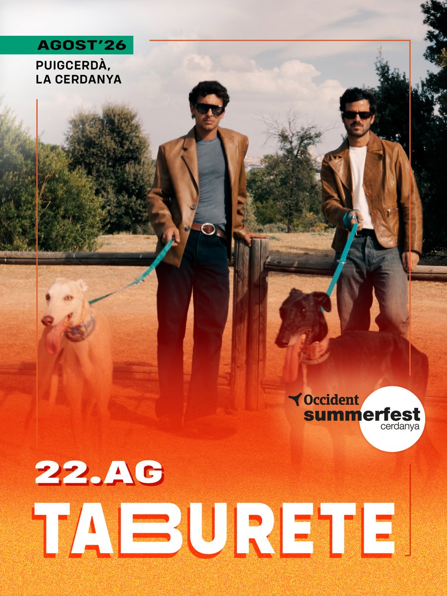SummerfestC's tweet photo. 🎶 Taburete al Occident Summer Fest 🎶

Himnes, festa i un directe que no falla. Taburete arriba a la Cerdanya el 22 d’agost per fer-nos cantar i viure una nit d’estiu brutal.

🌄 Aquí, l’estiu sona diferent

🎟️ Entrades a https://t.co/q13f3mx0v9 https://t.co/WuoJFz8gJW