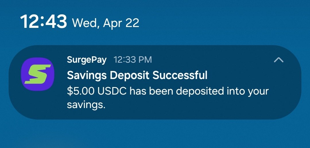 _se_kani's tweet photo. Just started  savings in stablecoin with SurgePay 😎 https://t.co/2zlurq3Pvx