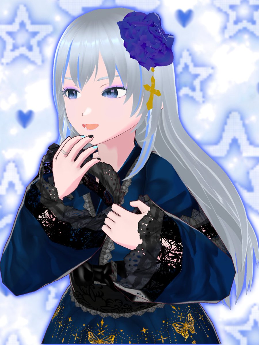 Phantom6004's tweet image. おもろい感じで撮れた

衣装は #JulicosAtelier の和ゴス浴衣ワンピ
平時よりアイシャドウを強くしている

#VRoid #VLiver