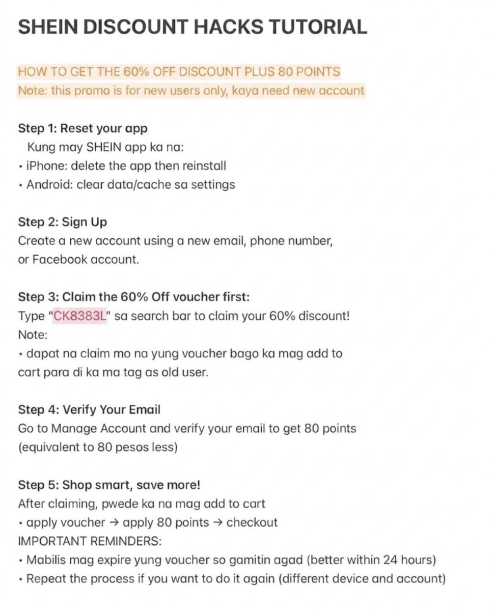 escapade | SHEIN DISCOUNT HACK tweet media