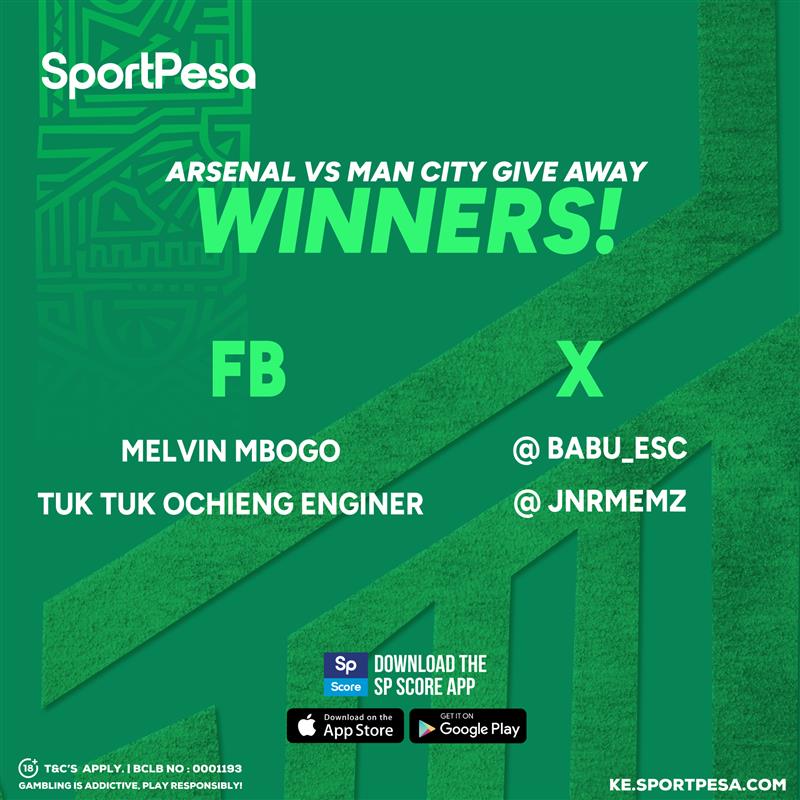 SportPesa's tweet image. Congratulations to our Arsenal vs ManCity winners👏

Kindly pick your jersey on Friday from 10am -4pm at The Chancery, Valley road 3rd floor

#MakeItCount