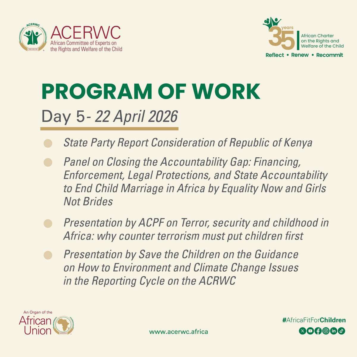 acerwc's tweet image. #ToFollow: Day5 of ACERWC47:

🟪Panel on Closing the Accountability Gap: Financing, Enforcement, Legal Protections, and State   Accountability to #EndChildMarriage in Africa by @EqualityNow_AF  Equality Now and Girls Not Brides @GirlsNotBrides 

#AfricaFit4Children #Agenda2040