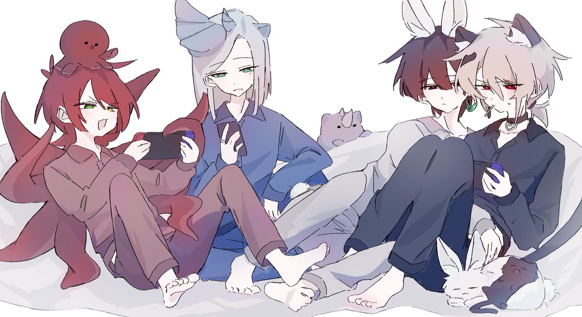 datchu_0131's tweet photo. タコサイウサギネコ
#オリキャラ　#イラスト https://t.co/l97VeuVaDM