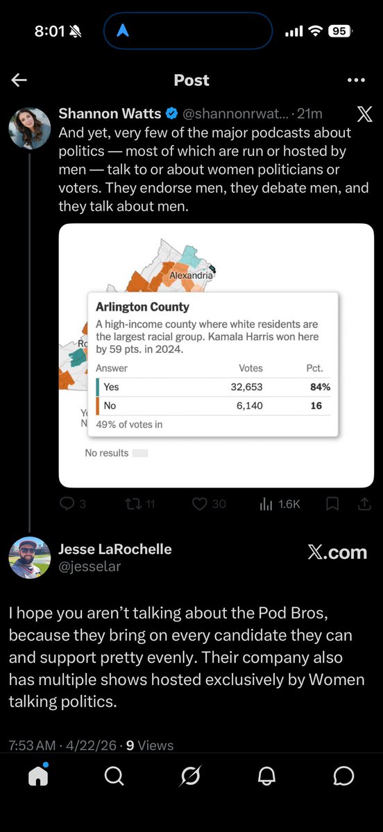jesselar's tweet photo. This is what’s wrong with our politics on the left these days. I’ve followed Shannon Watts for years, and support 95% of what she posts. I’ve engaged with things I agree with and disagree with. She has been a wonderful voice and advocate for a lot of wonderful things. (1/) https://t.co/XcJ5Rept2v